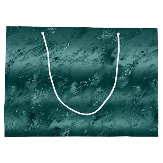 Glitzy Emerald Green Ombre Marble Groot Cadeauzakje (Achterkant)
