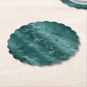 Glitzy Emerald Green Ombre Marble Kartonnen Onderzetters (Gekanteld)