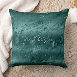 Glitzy Emerald Green Ombre Marble Kussen