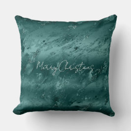 Glitzy Emerald Green Ombre Marble Kussen