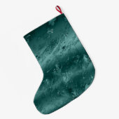 Glitzy Emerald Green Ombre Marble Personalized Grote Kerstsok (Achterkant (Hangend))