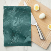 Glitzy Emerald Green Ombre Marble Theedoek (Quarter Fold)