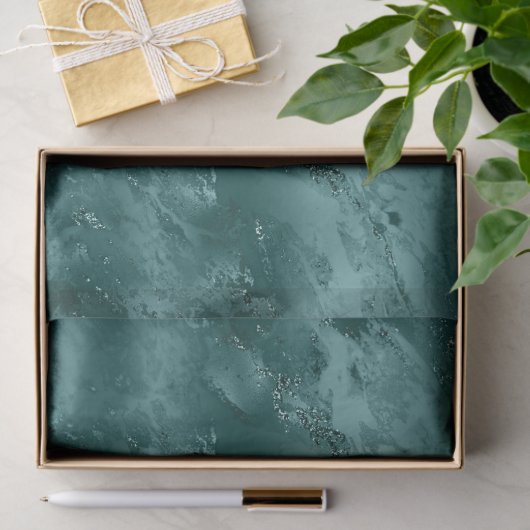 Glitzy Emerald Green Ombre Marble Tissuepapier (Geschenk)