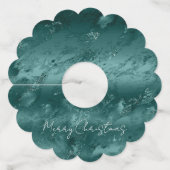 Glitzy Emerald Green Ombre Marble Wijnglaslabel (Voorkant)