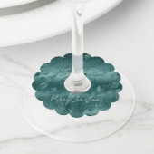 Glitzy Emerald Green Ombre Marble Wijnglaslabel (Dichtbij)