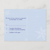 Glitzy Floral Winter Wonderland Bruiloft RSVP Uitnodiging Briefkaart (Achterkant)
