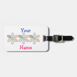 GLITZY FLOWERED PERSONALED BAGAGELABELS SJABLOON