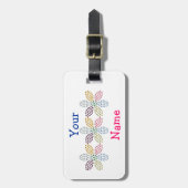 GLITZY FLOWERED PERSONALED BAGAGELABELS SJABLOON (Voorkant verticaal)