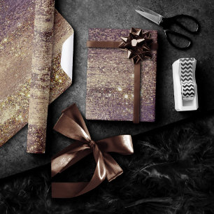 Glitzy Folie   Gouden Brons Koper Faux Sparkle Cadeaupapier