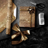 Glitzy Folie | Gouden Brons Koper Faux Sparkle Cadeaupapier
