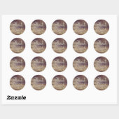 Glitzy Folie | Gouden Brons Koper Glam Dank u Ronde Sticker (Vel)