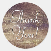 Glitzy Folie | Gouden Brons Koper Glam Dank u Ronde Sticker (Voorkant)