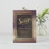 Glitzy Folie | Gouden Brons Koper Housewarming Kaart (Staand voorkant)