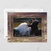 Glitzy Folie | Gouden Bronzen Koper Foto Dank u Briefkaart (Voorkant / Achterkant)