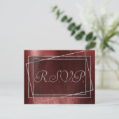 Glitzy Folie | Henna Crimson Red Faux Glitter RSVP Uitnodiging Briefkaart (Staand voorkant)
