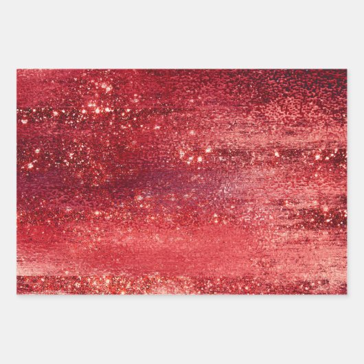 Glitzy Folie | Henna Crimson Red Faux Glitter Shin Inpakpapier Vel (Voorkant)