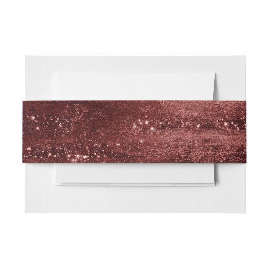 Glitzy Folie | Henna Crimson Red Faux Glitter Shin Uitnodigingen Wikkel (Voorkant Voorbeeld)
