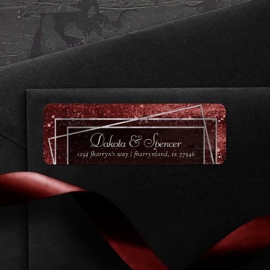 Glitzy Folie | Henna Crimson Red Sparkle Adres Etiket