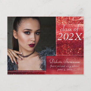Glitzy Folie   Henna Crimson Rode foto Dank u Briefkaart