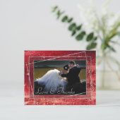 Glitzy Folie | Henna Crimson Rode foto Dank u Briefkaart (Staand voorkant)