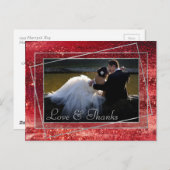Glitzy Folie | Henna Crimson Rode foto Dank u Briefkaart (Voorkant / Achterkant)