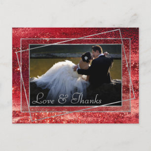 Glitzy Folie   Henna Crimson Rode foto Dank u Briefkaart