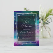 Glitzy Folie | Holografische Dark Ombre Bat Mitzva Kaart (Staand voorkant)