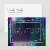 Glitzy Folie | Holografische Donkere Pastel Glitte Uitnodiging Briefkaart (Voorkant / Achterkant)