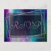 Glitzy Folie | Holografische Donkere Pastel Glitte Uitnodiging Briefkaart (Voorkant)