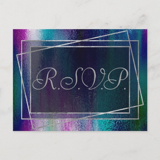 Glitzy Folie | Holografische Donkere Pastel Glitte Uitnodiging Briefkaart (Voorkant)