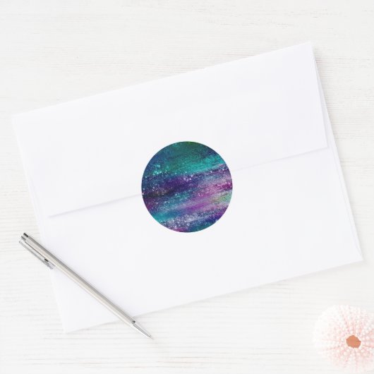 Glitzy Folie | Holografische iriserende bewaar de  Ronde Sticker (Envelop)