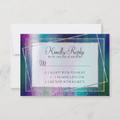 Glitzy Folie | Holografische iriserende donkere om RSVP Kaartje (Voorkant)