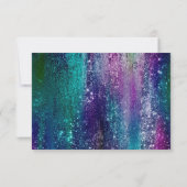 Glitzy Folie | Holografische iriserende donkere om RSVP Kaartje (Achterkant)