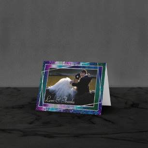 Glitzy Folie   Holografische iriserende ombre foto Bedankkaart
