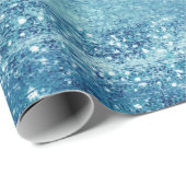 Glitzy Folie | Ice Blue Faux Iridescent Shimmer Cadeaupapier (Rol Hoek)