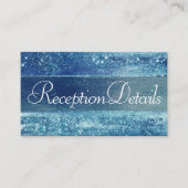 Glitzy Folie | Ice Blue Faux iriserende receptie Informatiekaartje (Voorkant)