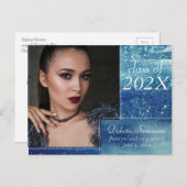 Glitzy Folie | Ice Blue Iridescent Foto Dank u Briefkaart (Voorkant / Achterkant)