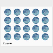 Glitzy Folie | Ice Blue Iridescent Save the Date Ronde Sticker (Vel)