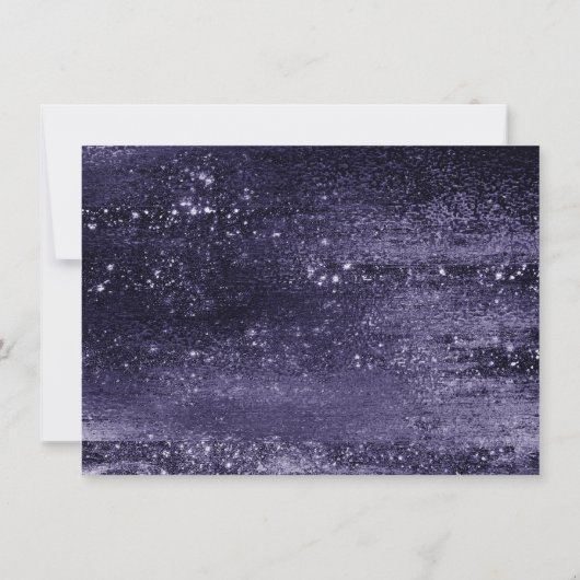 Glitzy Folie | Indigo Midnight Dark Paarse 3 Foto Save The Date (Achterkant)