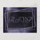 Glitzy Folie | Indigo Midnight Dark Paarse Reactie Uitnodiging Briefkaart (Voorkant)