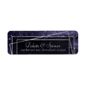 Glitzy Folie | Indigo Midnight Donker Paarse Adres Etiket (Voorkant)
