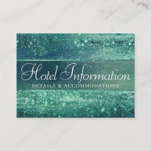 Glitzy Folie | Iridescent Green Guest Hotel Detail Informatiekaartje (Voorkant)