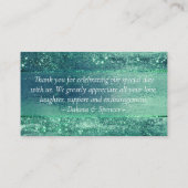 Glitzy Folie | Iridescent Green Sparkle Bedankt Informatiekaartje (Achterkant)