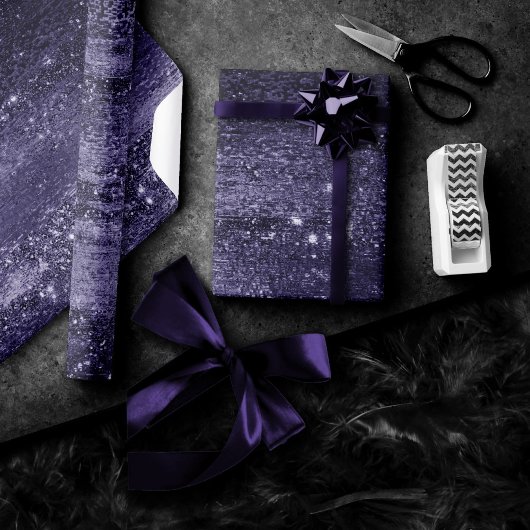 Glitzy Folie | Magenta Hot Pink Blush Faux Shimmer Cadeaupapier