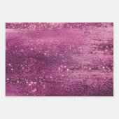 Glitzy Folie | Magenta Hot Pink Blush Faux Shimmer Inpakpapier Vel (Voorkant 3)