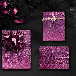 Glitzy Folie   Magenta Roze Blush Faux Schittering Inpakpapier Vel