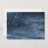Glitzy Folie | Navy Blue Dark Faux Glitter 3 Foto Save The Date (Achterkant)