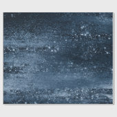 Glitzy Folie | Navy Blue Dark Faux Glitter Sparkle Cadeaupapier (Vlak)