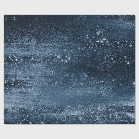 Glitzy Folie | Navy Blue Dark Faux Glitter Sparkle Cadeaupapier (Vlak)