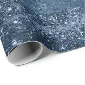 Glitzy Folie | Navy Blue Dark Faux Glitter Sparkle Cadeaupapier (Rol Hoek)